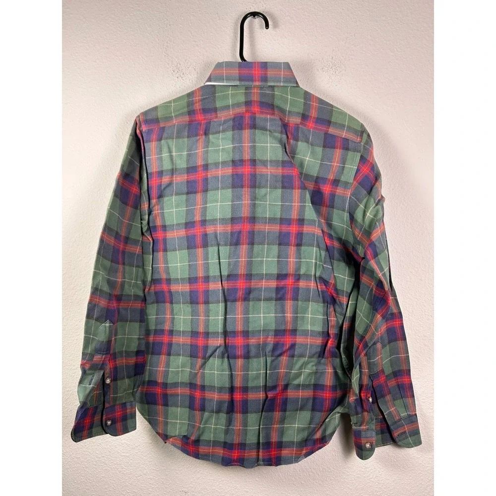 Pendleton Mens Plaid Flannel Button Down Shirt Green Red Blue Made in USA Size M
